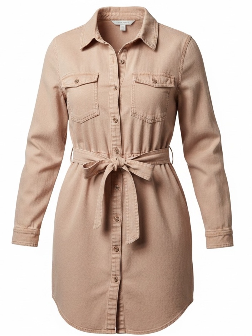 Love Tree Beige Line Shirt Dress Medium NWT